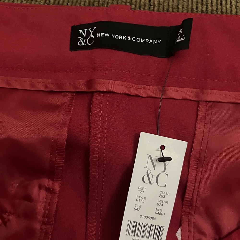 NY & Company Red Wide Leg Pants 2x